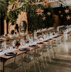 Réception de Noël / Photo via Weddings and Events di Natalia Ortiz