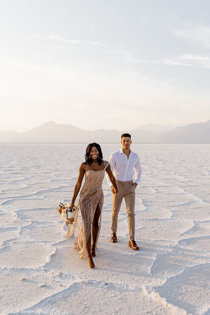 A Celebration of 5 Years of Marriage at Bonneville Salt Flats in Utah - Perfect Venue