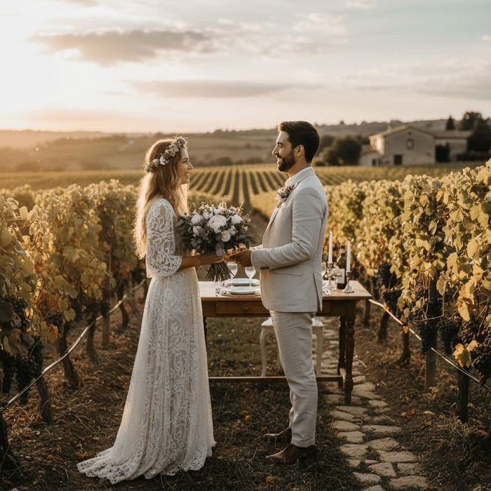 Elopement wedding in some vineyards in France / Photo via Perfect Venue