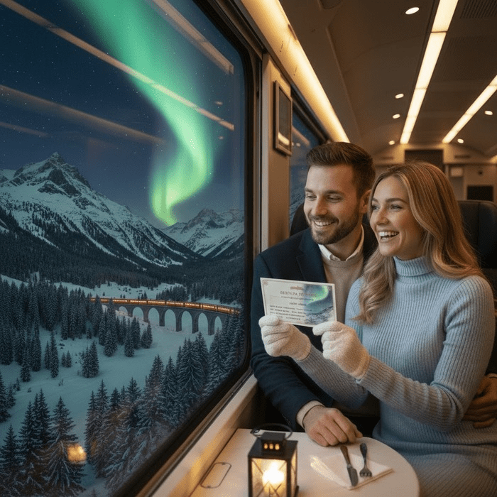 Marriage proposal on the Bernina Express / Photo via Perfect Venue
