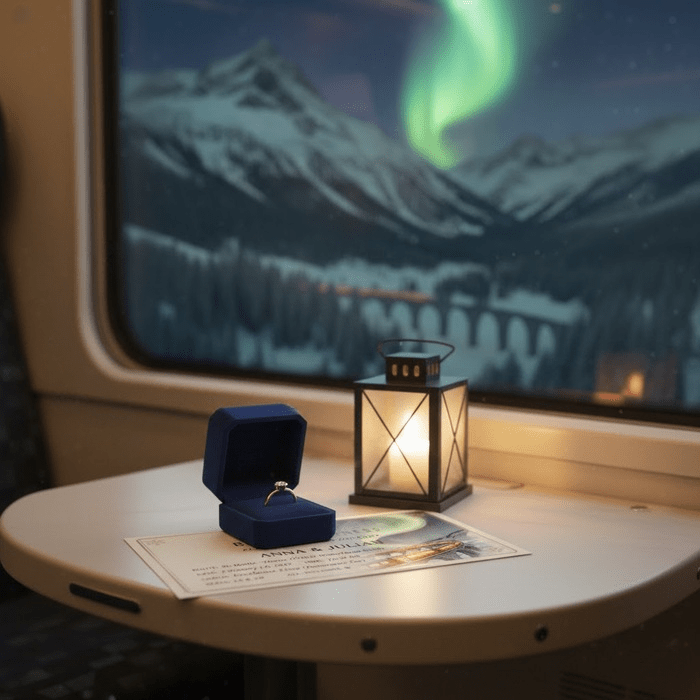 Marriage proposal on the Bernina Express / Photo via Perfect Venue