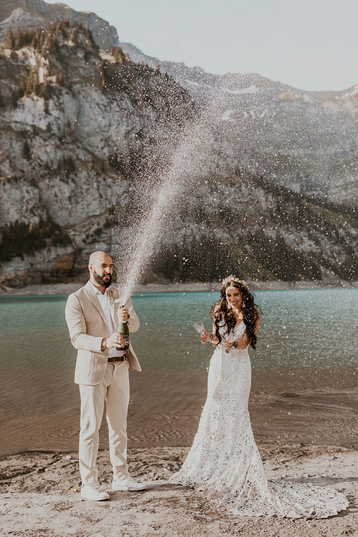 Minimalist Elopement Surrounded by Impressive Swiss Mountains - Perfect Venue