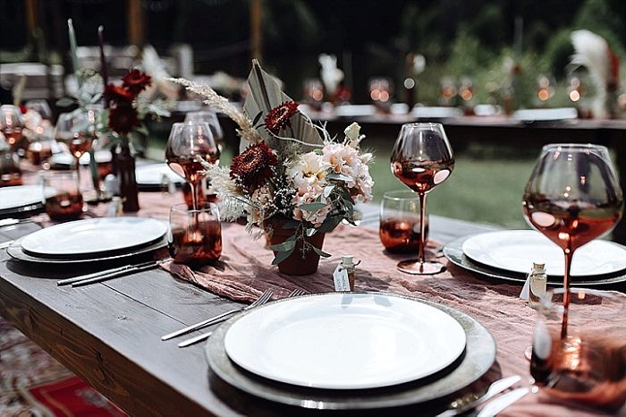 Boho Wedding in Russia Surrounded by Feathers and Pampas Grass - Perfect Venue