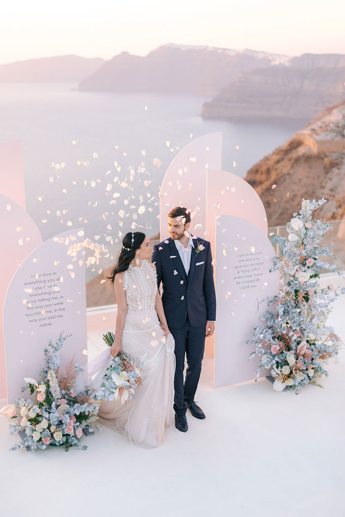 Island Elopement on the Breath-taking Cliffs of Santorini - Perfect Venue