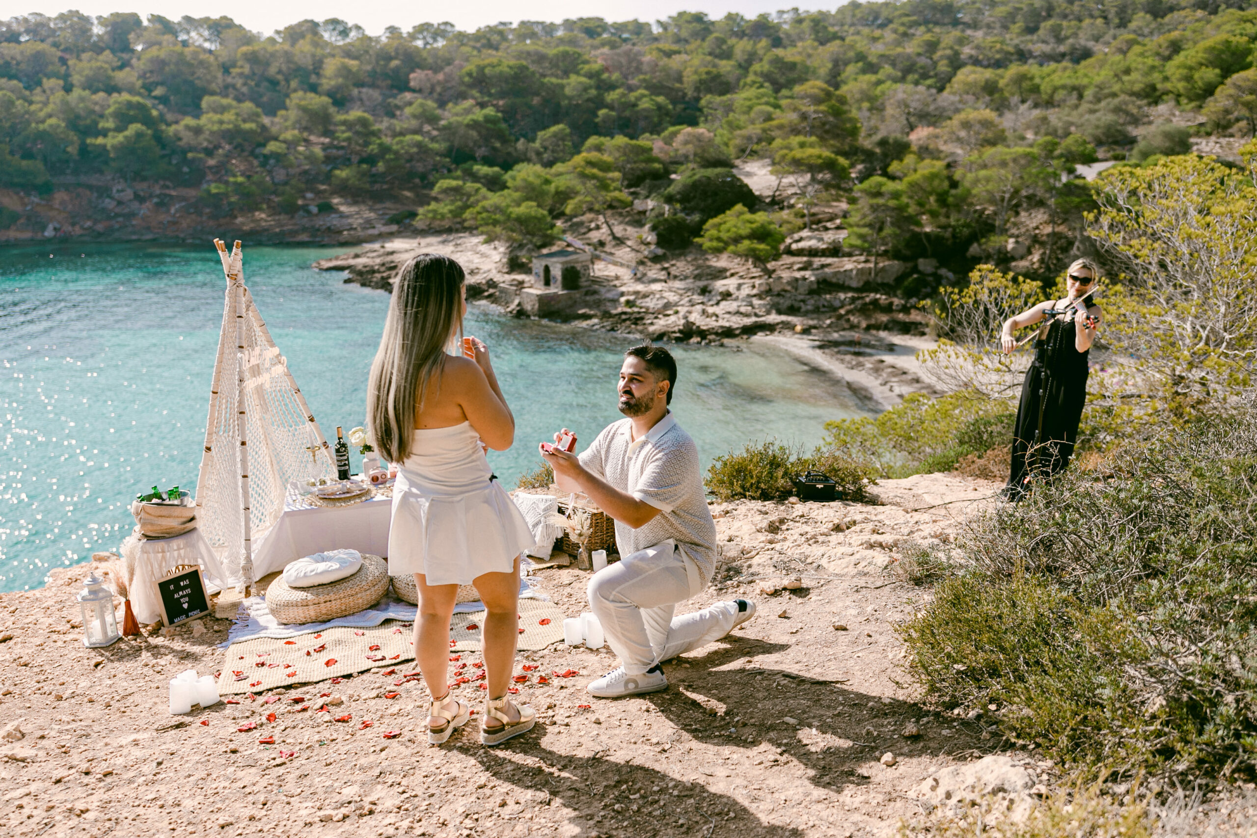 Marriage proposal in Mallorca after a hot air balloon ride